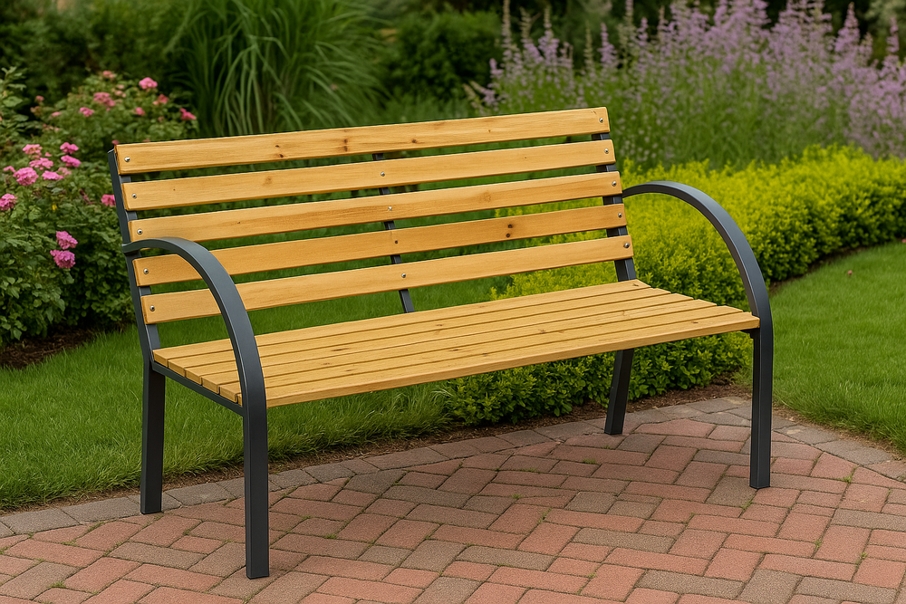 Banca de gradina din lemn, 73 x 125 cm, Lean 26569