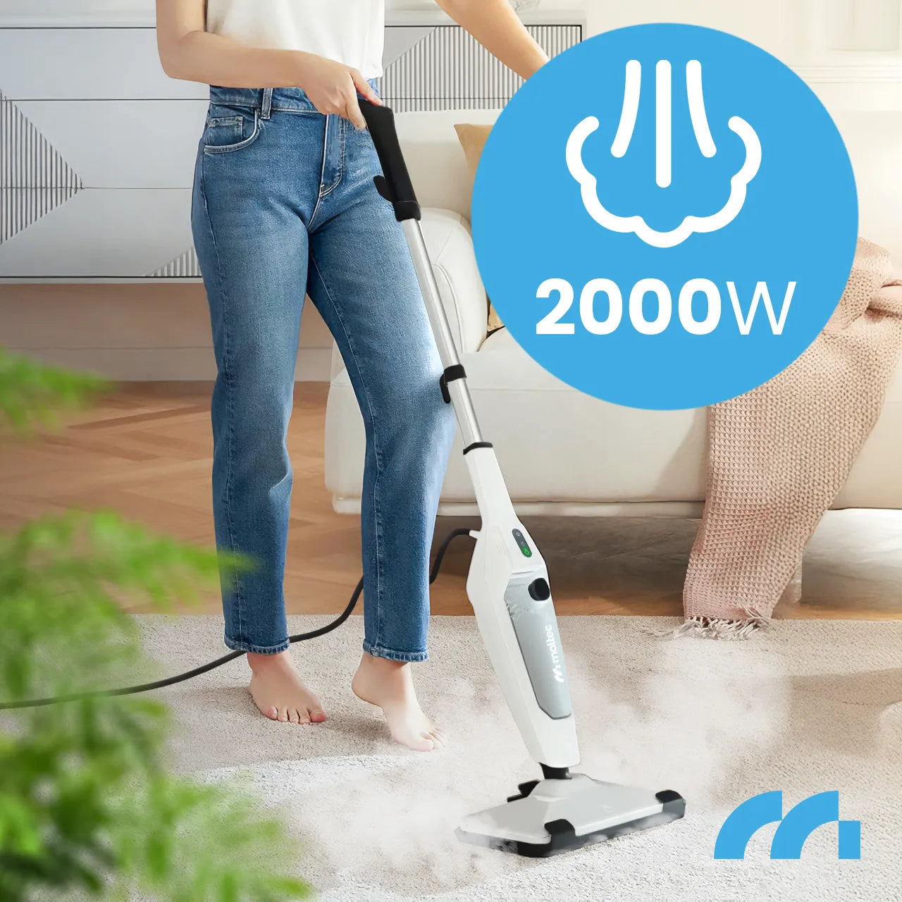 Mop electric multifunctional cu abur si accesorii SteamExpert HDS4600W, 2000 W, MalTec 113483