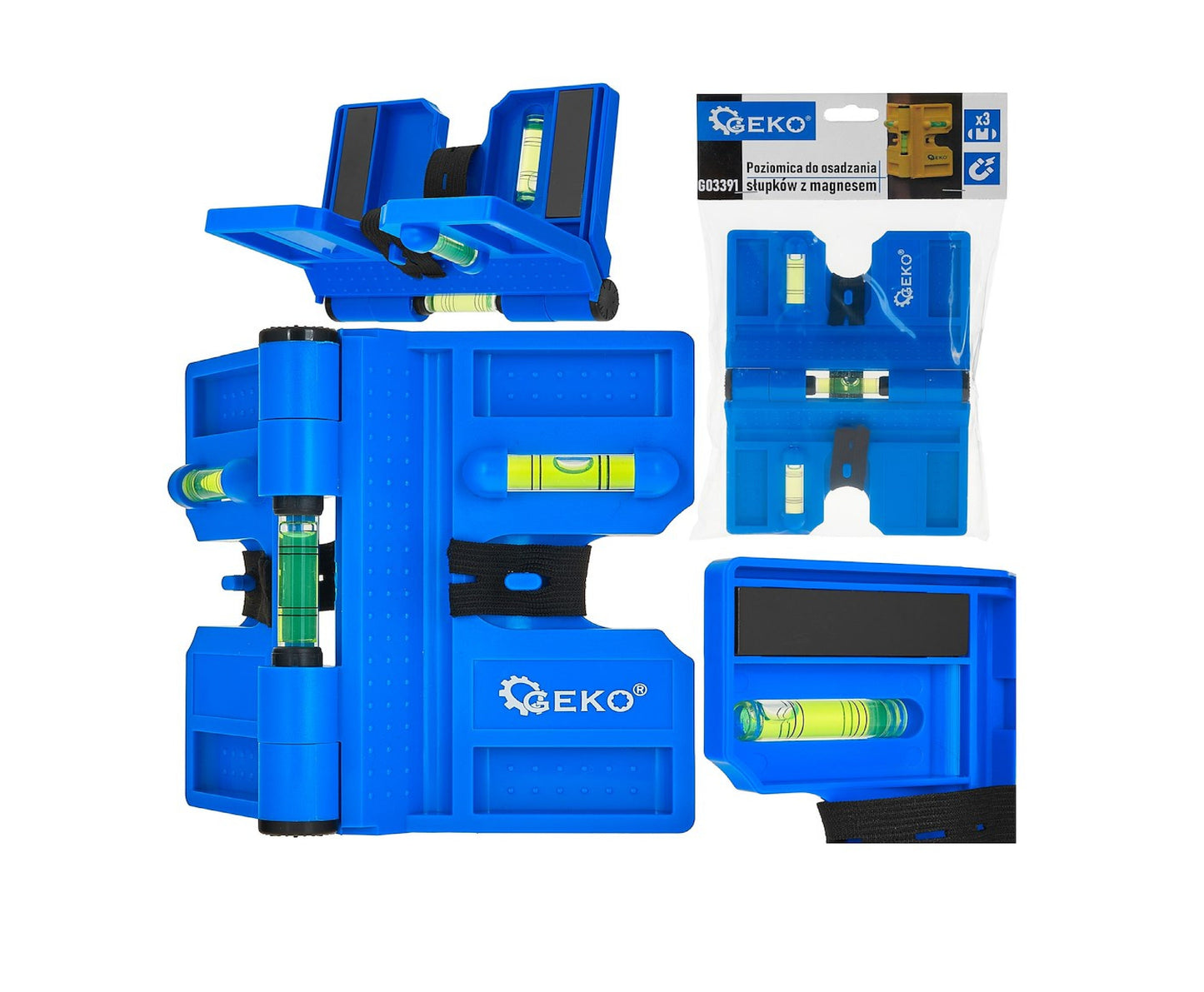 Nivela pentru montarea stalpilor cu magnet, Geko G03391