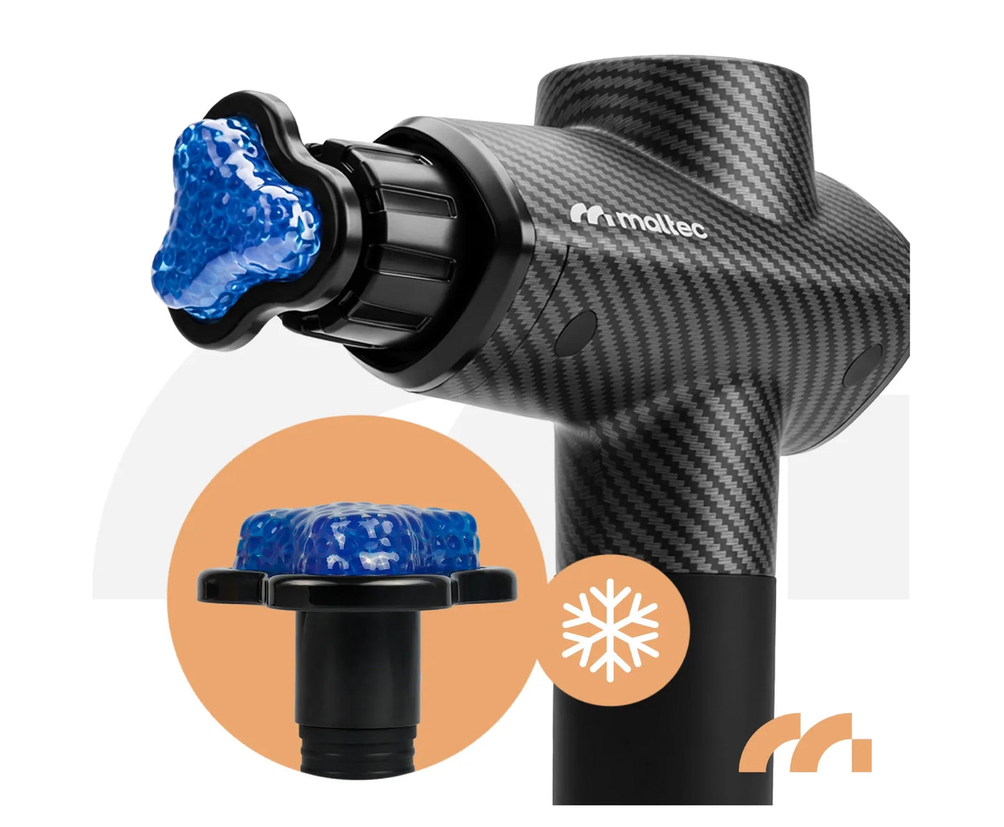 Pistol de masaj cu 10 capete interschimbabile, afisaj LCD, 20 viteze, MalTec 113858