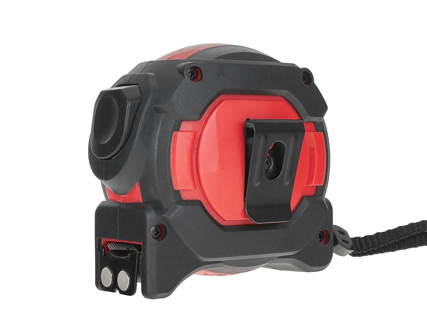 Ruleta cu 2 fete cu magnet si oprire automata, 8 m x 25 mm, Tvardy T00349