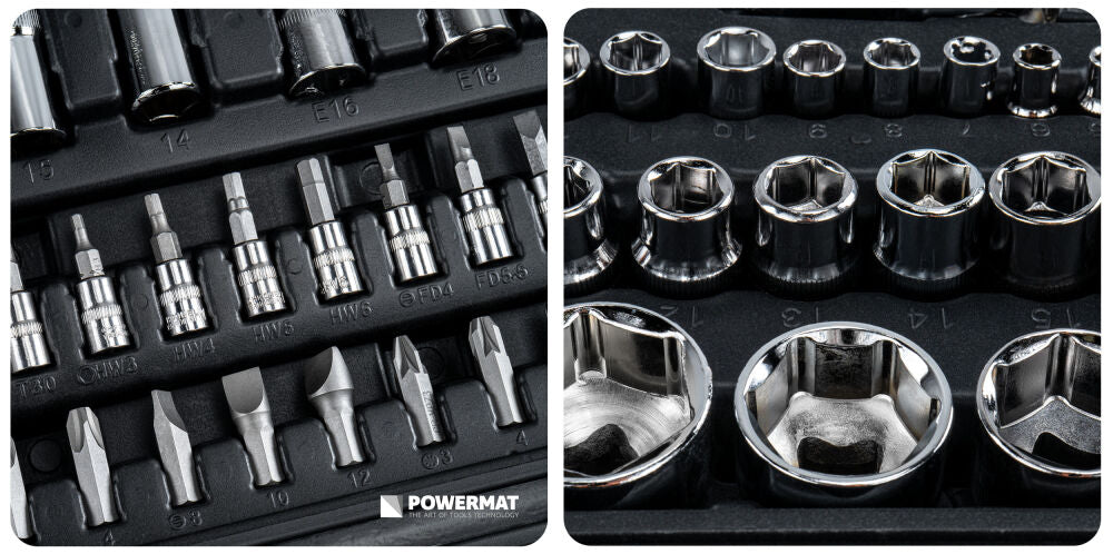 Trusa chei si biti PM-ZKNB-108SU, 1/2" | 1/4", 108 bucati, Powermat PM1614