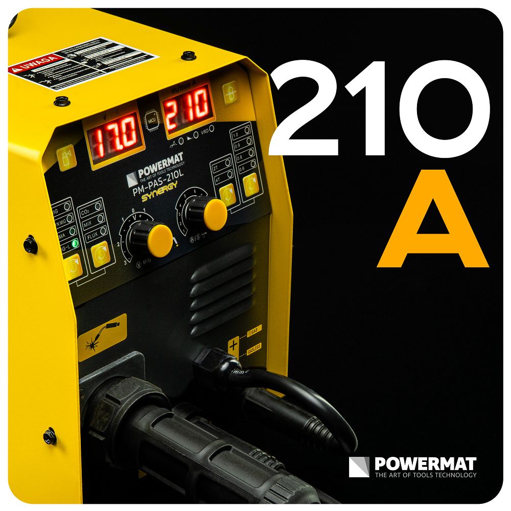 Aparat de sudura tip invertor MIG / MAG PM-PAS-210L, 210 A, Powermat PM1544