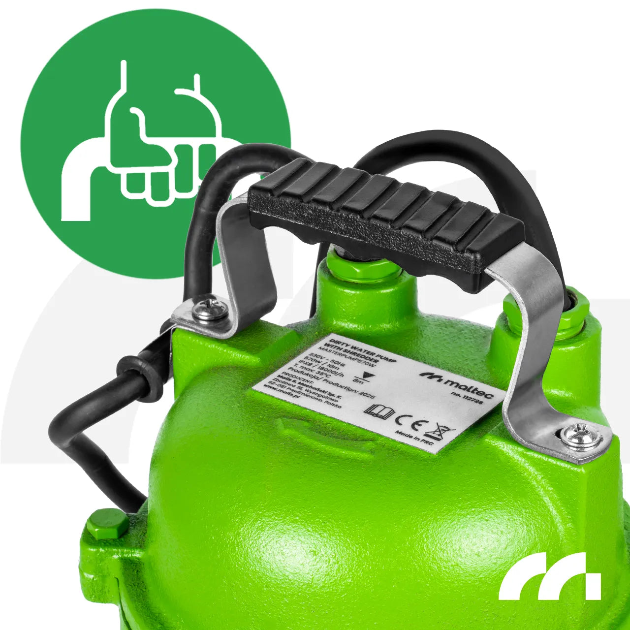Pompa submersibila pentru apa murdara cu tocator si plutitor, 18000 l / h, MalTec 112726