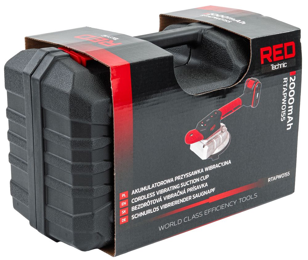 Ventuza vibranta pentru gresie, capacitate maxima 100 kg, 150 mm, Red Technic RTAPW0155