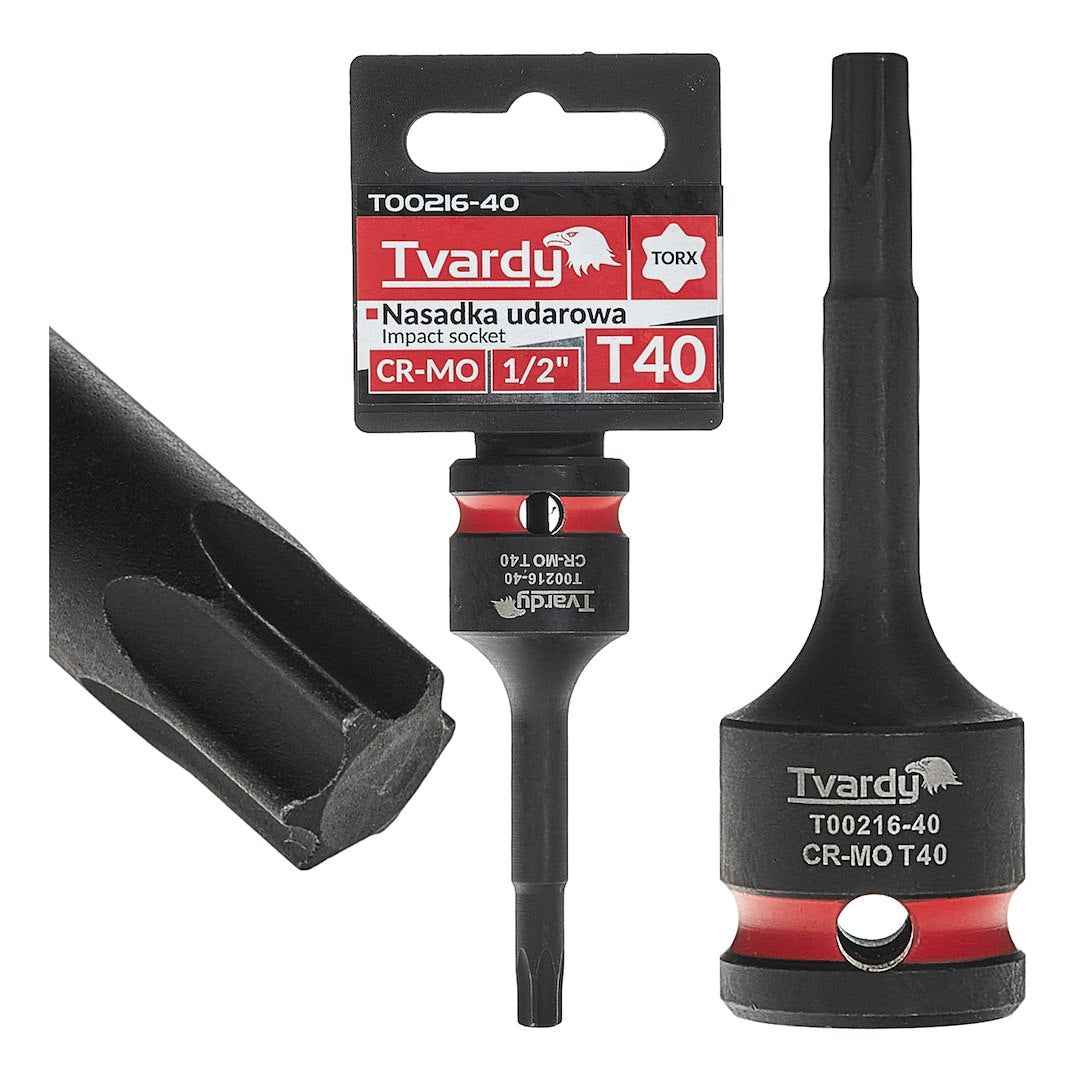 Cheie tubulara de impact TORX 1 / 2", T40, Cr-Mo, Tvardy T00216-40