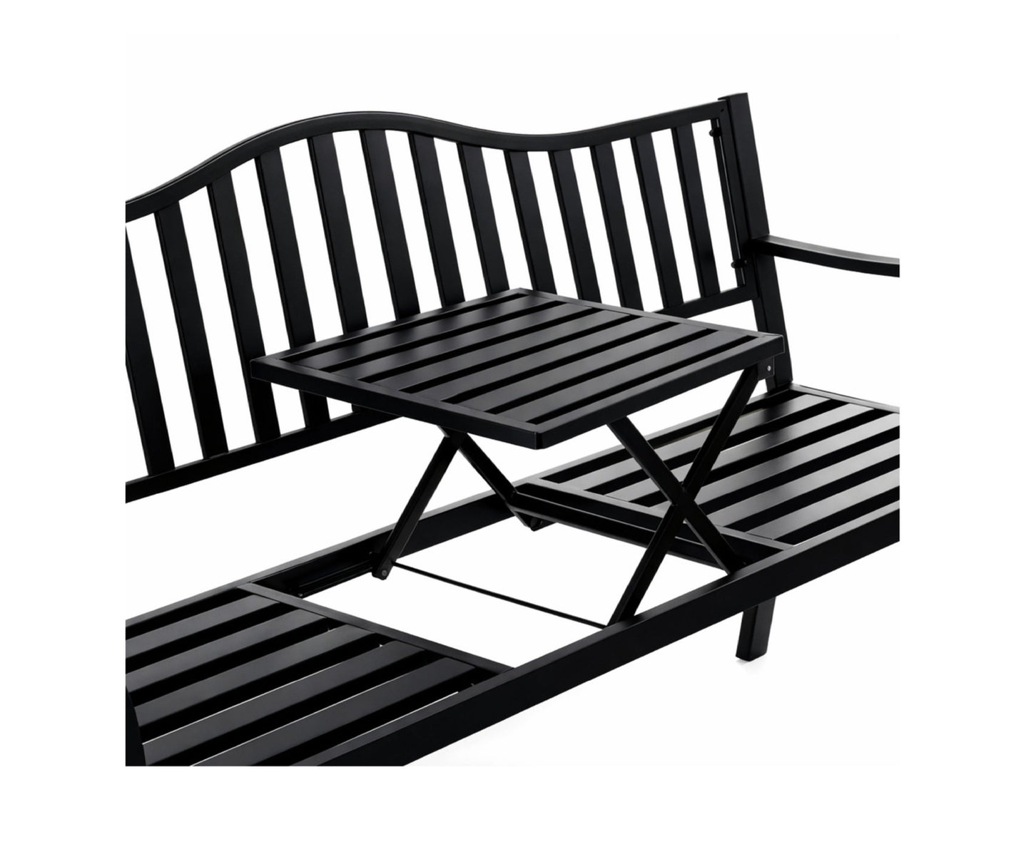 Banca de gradina metalica cu masuta de cafea, 150 cm, Lean 29324