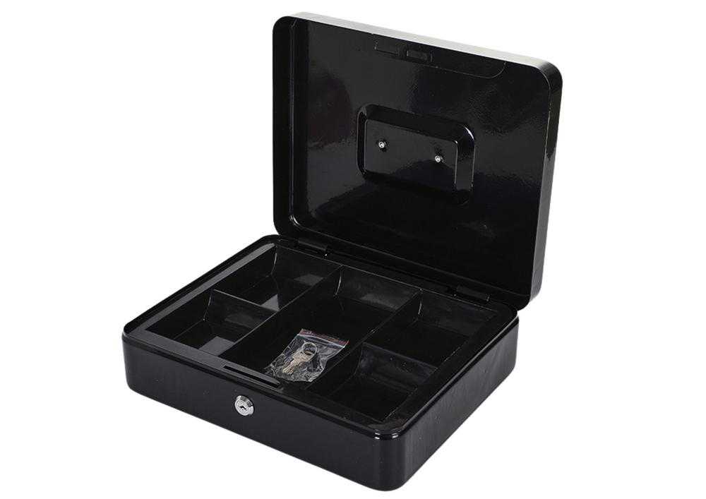 Cutie metalica de valori, 2 chei, negru, 300 mm x 240 mm x 90 mm, Lean 20700