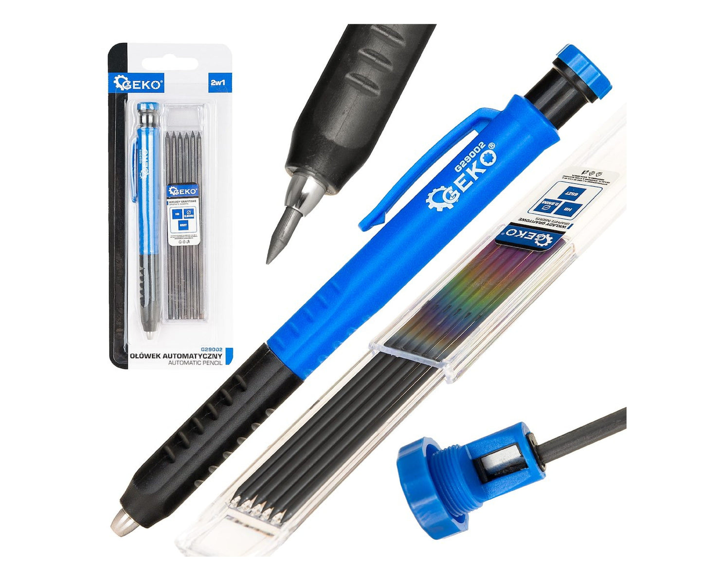 Creion mecanic 2 in 1 cu 6 rezerve, Geko G29002