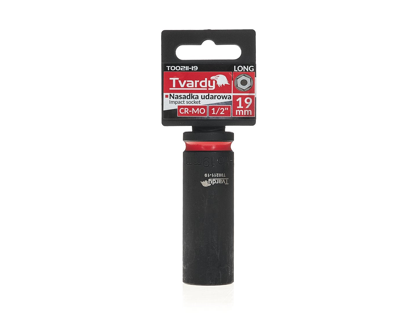 Cheie tubulara de impact lunga in 6 puncte 1 / 2", 19 mm, Cr-Mo, Tvardy T00211-19