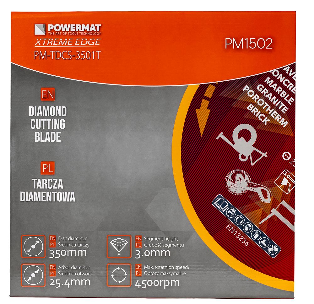 Disc diamantat PM-TDCS-3501T, 350 mm, Powermat PM1502