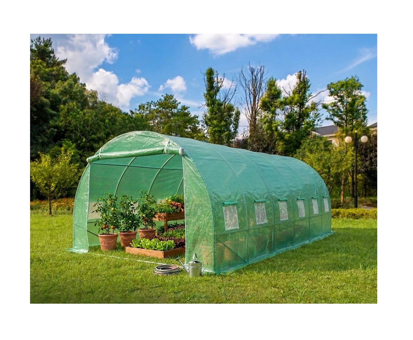 Sera de gradina UV, 3 x6 x 2m, verde, Geko G73296