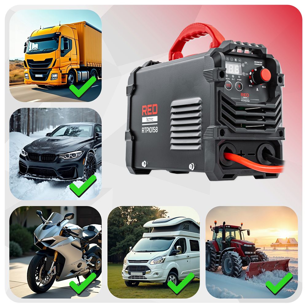 Redresor tip invertor cu afisaj LCD, 400 A, Red Technic RTPI0168