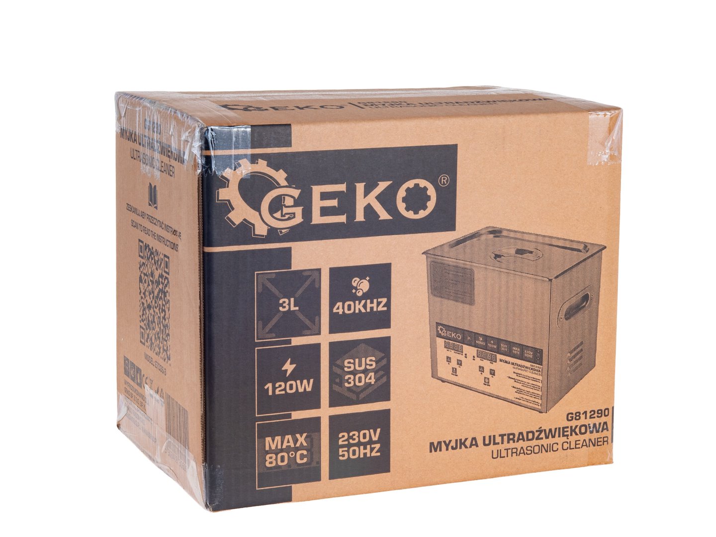 Aparat de curatare cu ultrasunete, 120 W, capacitate 3 l, Geko G81290