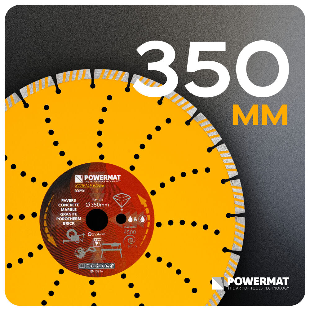 Disc diamantat segmentat PM-TDCS-3502T, 350 mm, Powermat PM1503