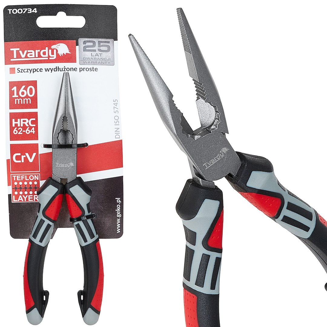 Cleste drept cu varf lung, 160 mm, Cr-V, Tvardy T00734