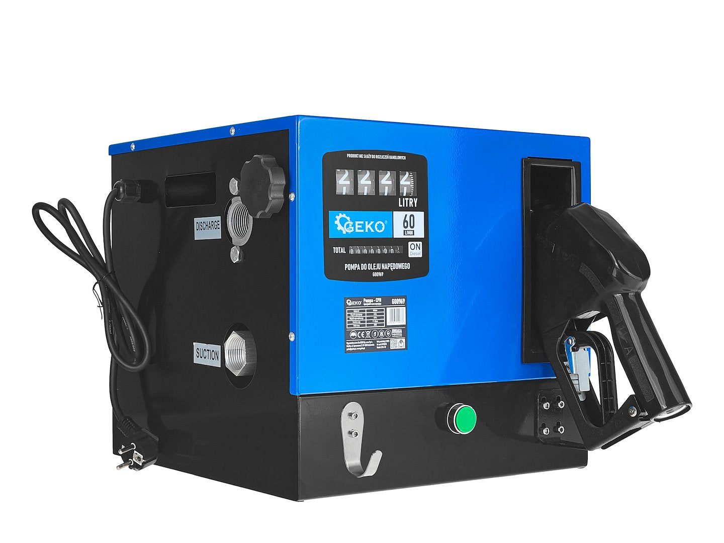 Pompa CPN autoamorsanta pentru transfer combustibil cu filtru HD BOX, 60 l / min, 500 W, Geko G00969