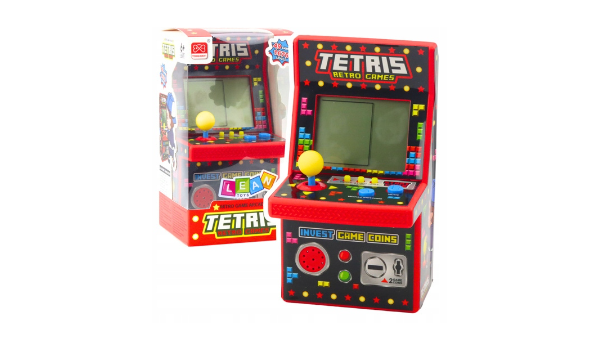 Mini automat dee joc Tetris, 49 jocuri, 1676 niveluri, 16 x 9 x 8.5 cm, Lean 23492
