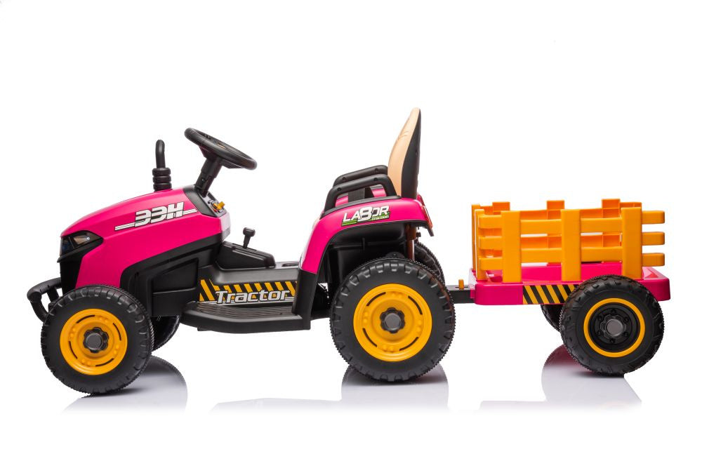 Tractoras electric cu baterie BBH-030, roz, Lean 19780