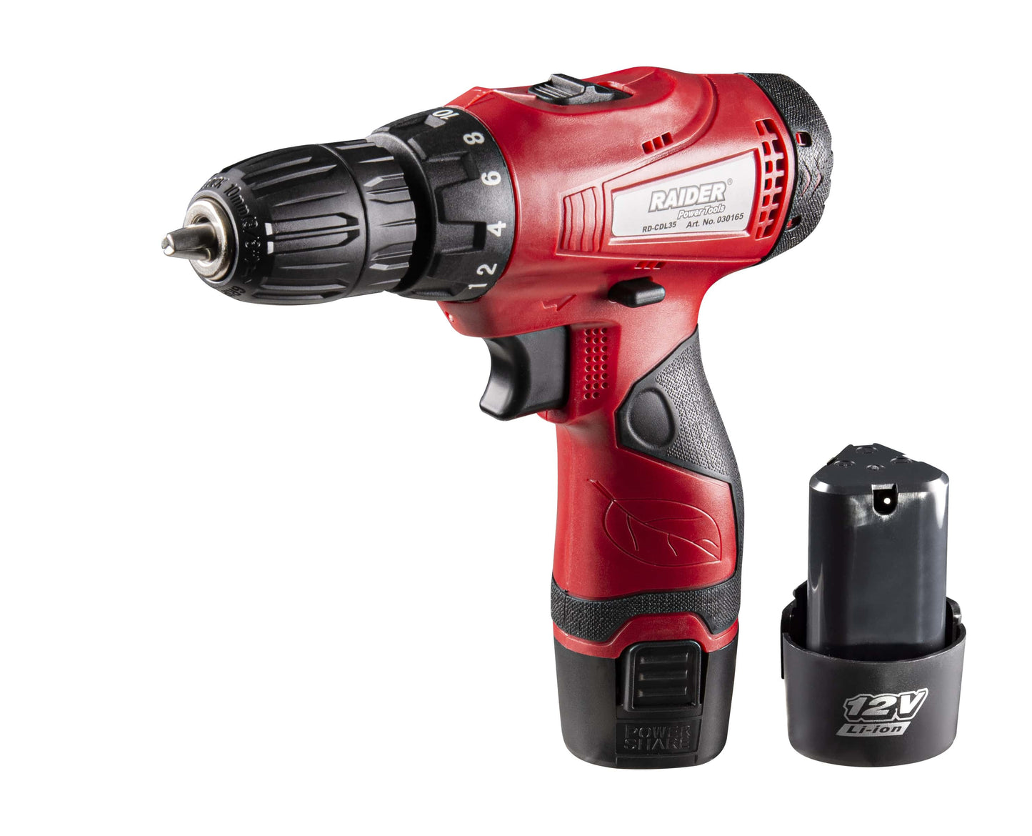 Bormasina cu acumulator RD-CDL35, 12 V, 2 x 1.5 Ah, 2 viteze, 24 Nm, Raider 030165