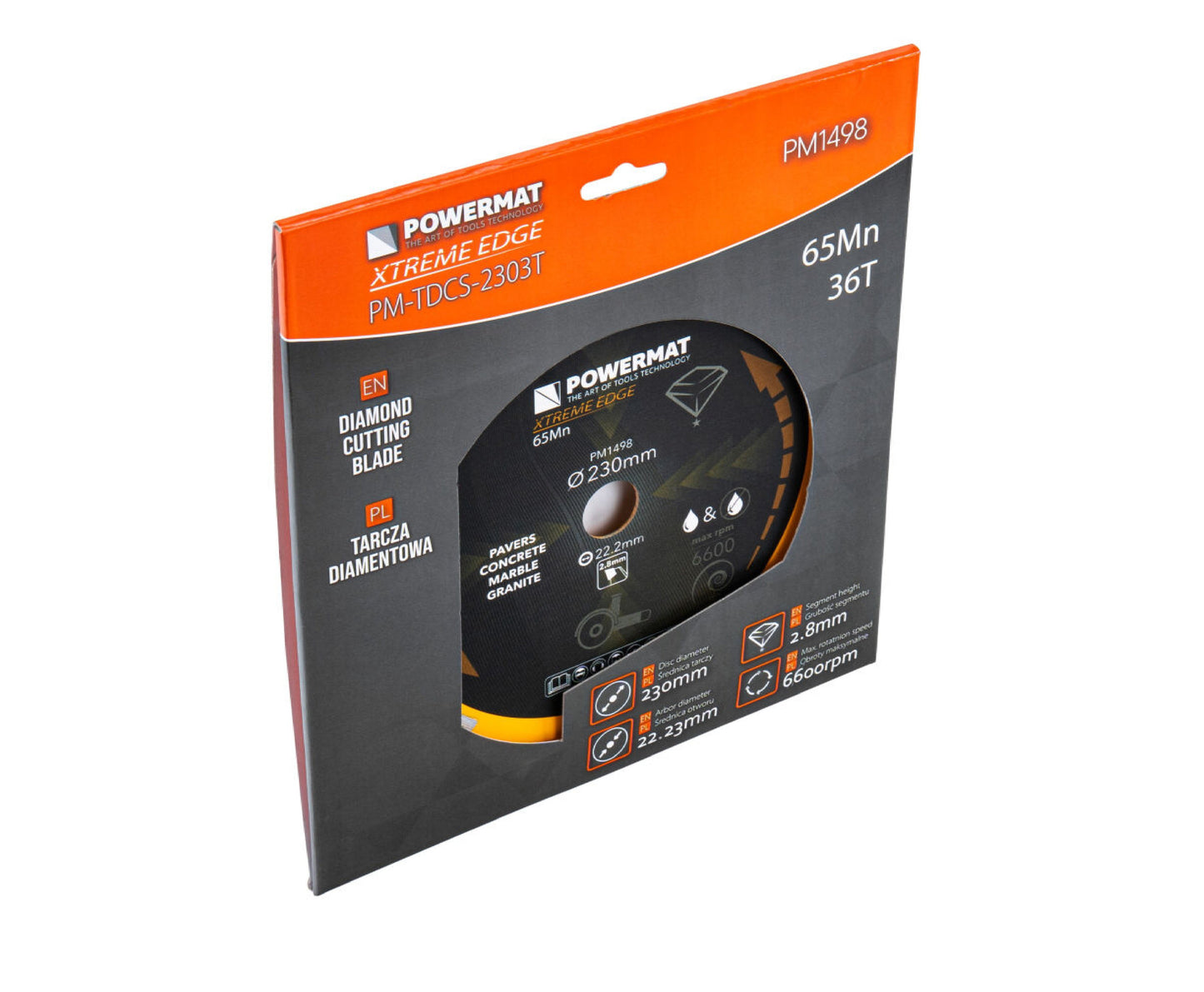 Disc diamantat segmentat PM-TDCS-2303T, 230 mm, Powermat PM1498