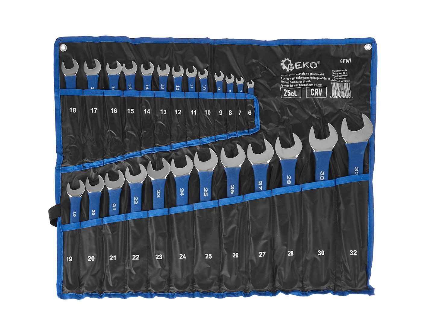 Set chei combinate cu maner de cauciuc, 6-32 mm, 25 bucati, Geko G11147