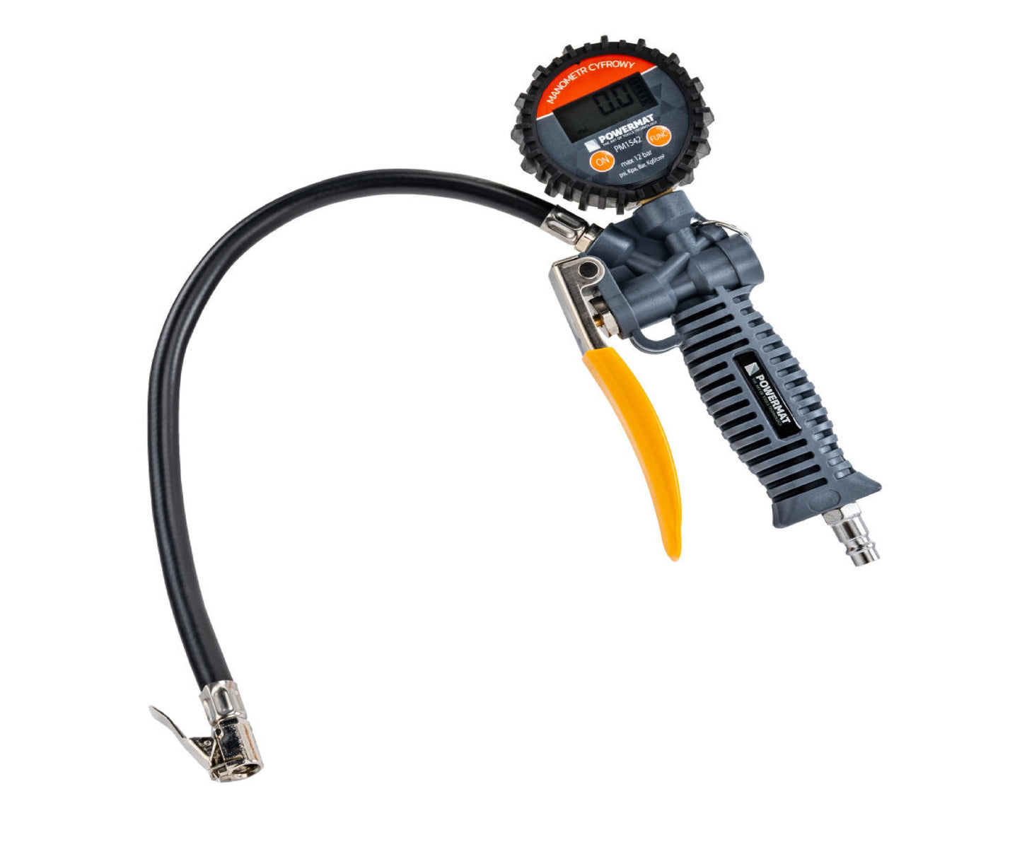 Pistol de umflat cu manometru cu afisaj LCD PM-PDPM-1T, 60 mm, Powermat PM1542