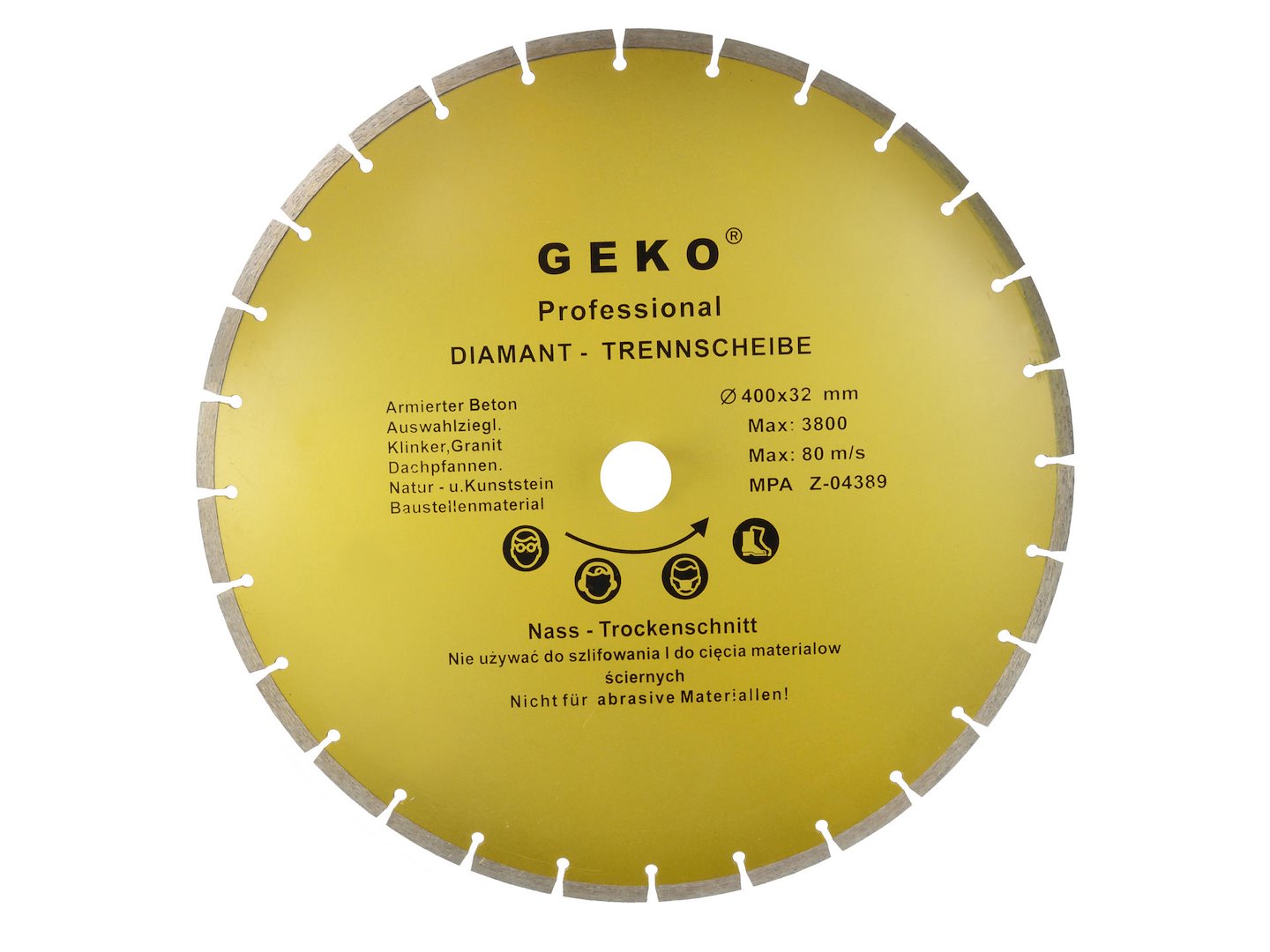 Disc diamantat segmentat, 400 x 8 x 32 mm, Geko G00256