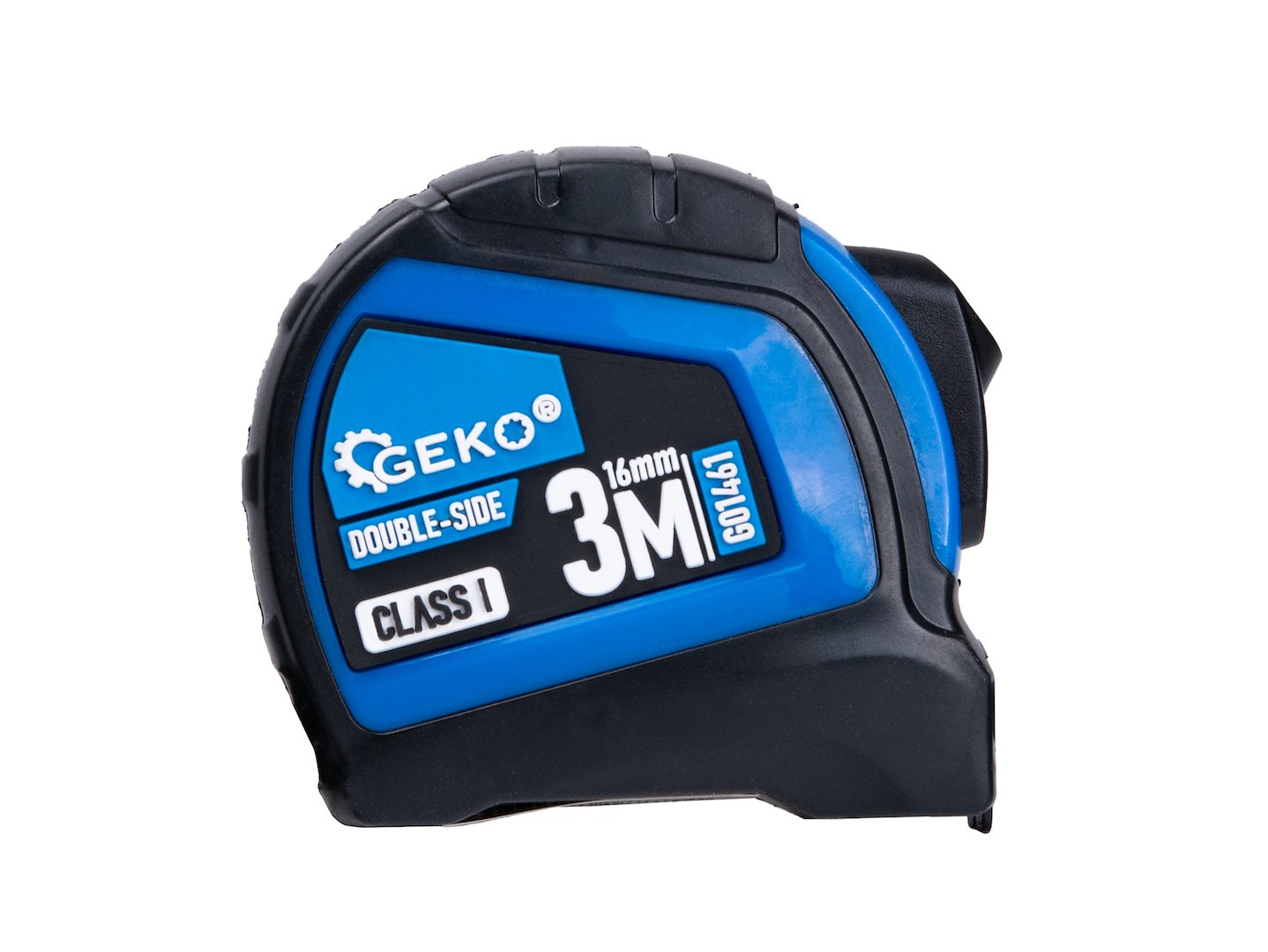 Ruleta cu 2 fete, oprire automata, 3 m x 16 mm, Clasa I, Geko G01461