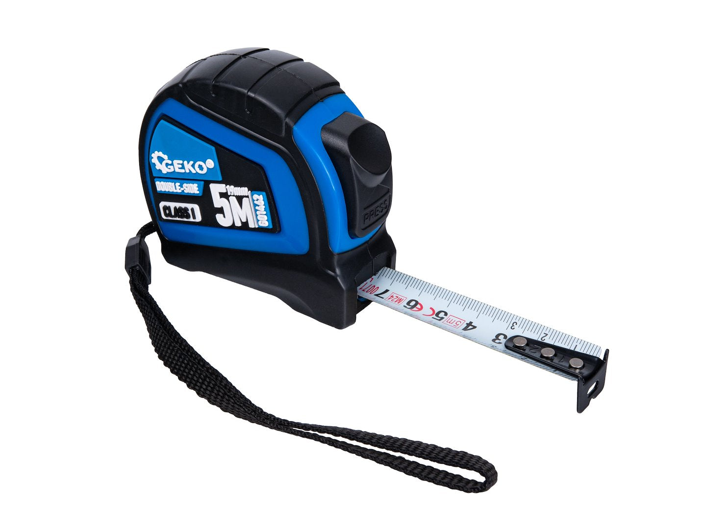 Ruleta cu 2 fete, oprire automata, 5 m x 19 mm, Geko G01462