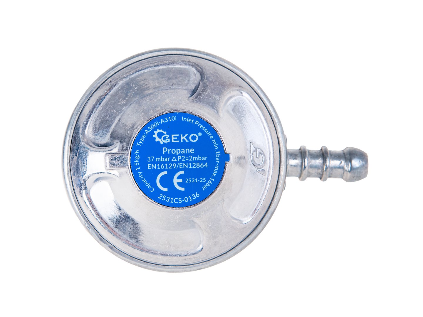 Set racord gaz propan butan – regulator unghiular, cleme si furtun, 2 m, Geko G80544