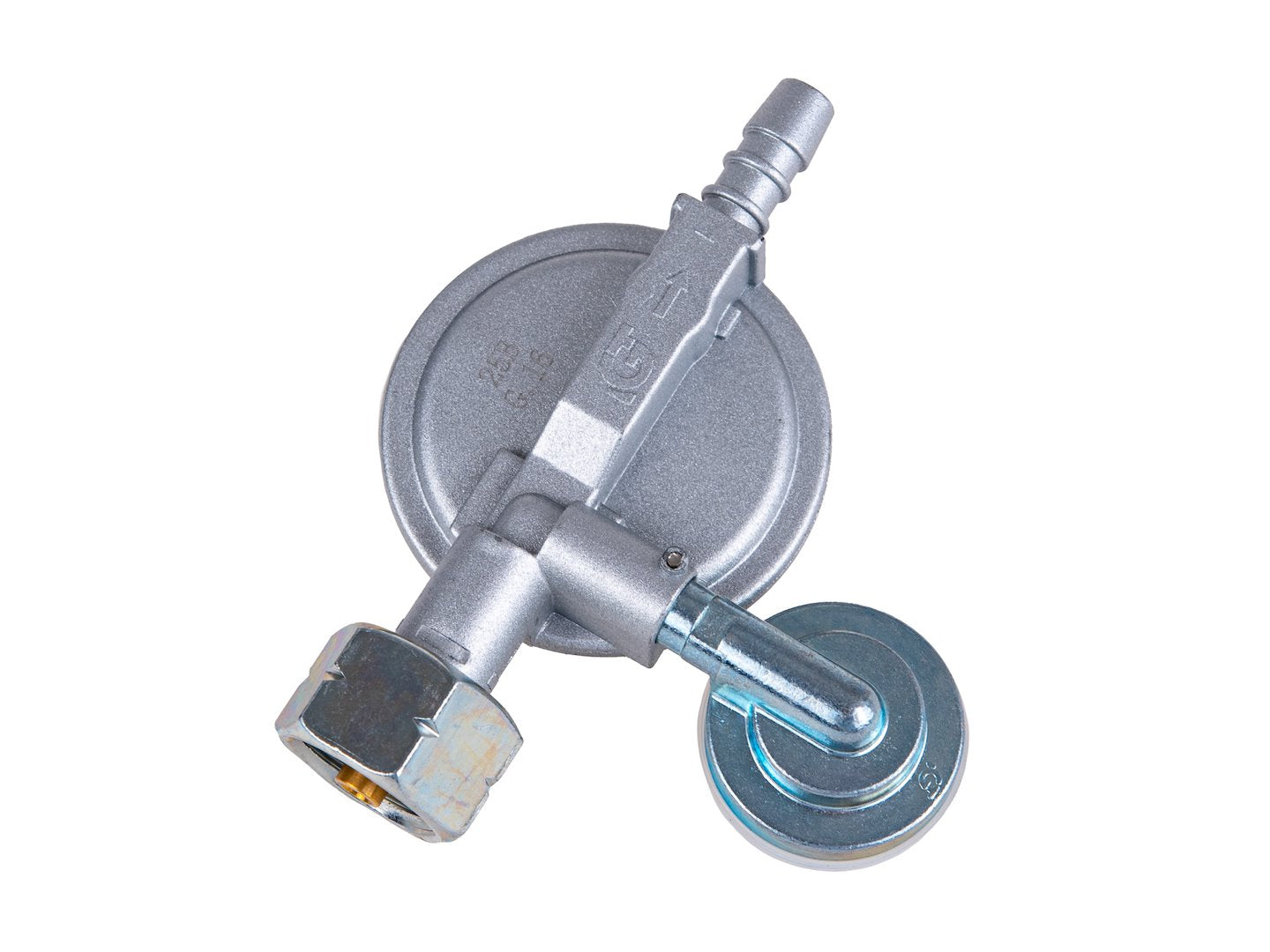 Set racord gaz propan butan – regulator cu manometru, cleme si furtun, 2m, Geko G80545