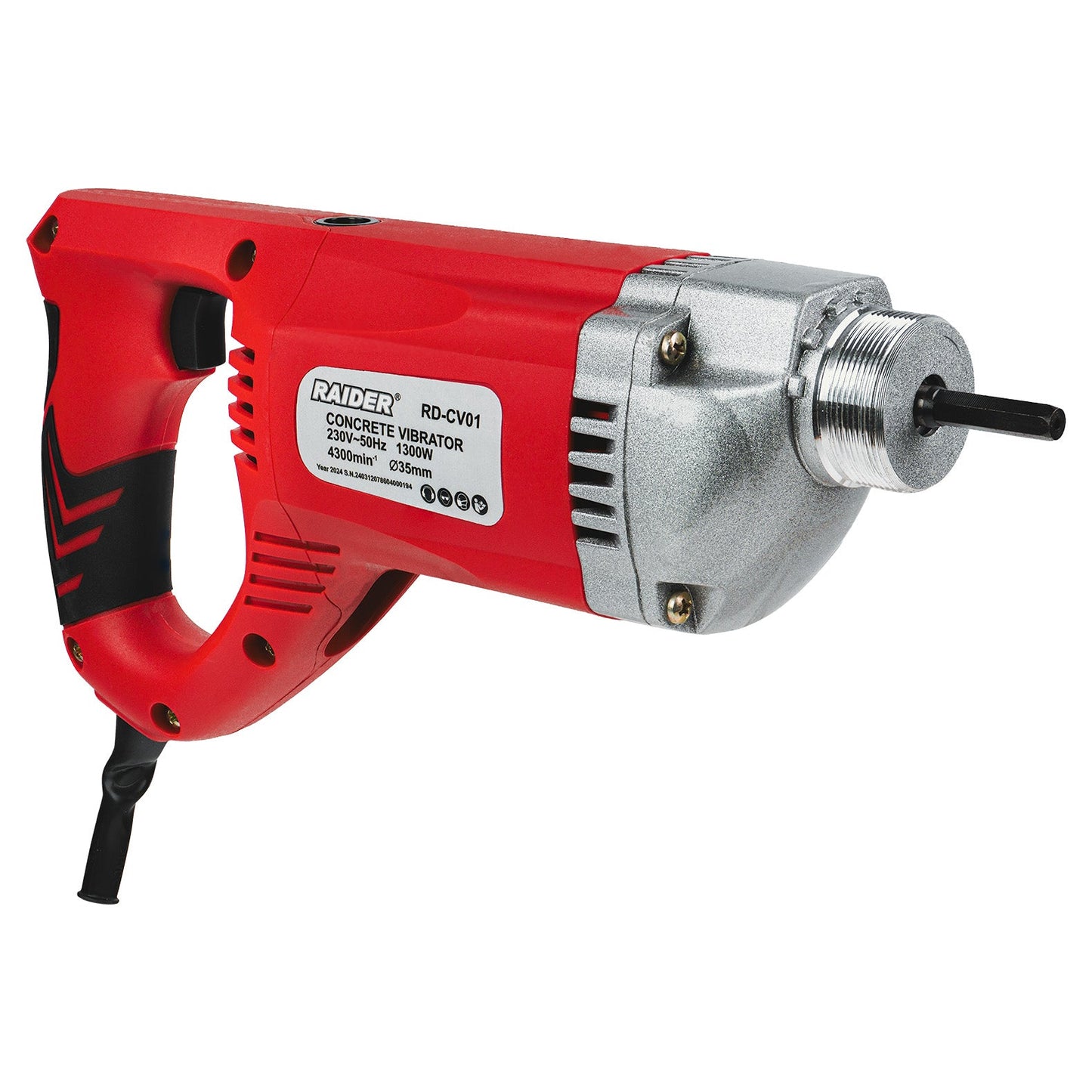 Vibrator electric de beton RD-C01, 1300 W, 3 m, 35 mm, Raider 078604