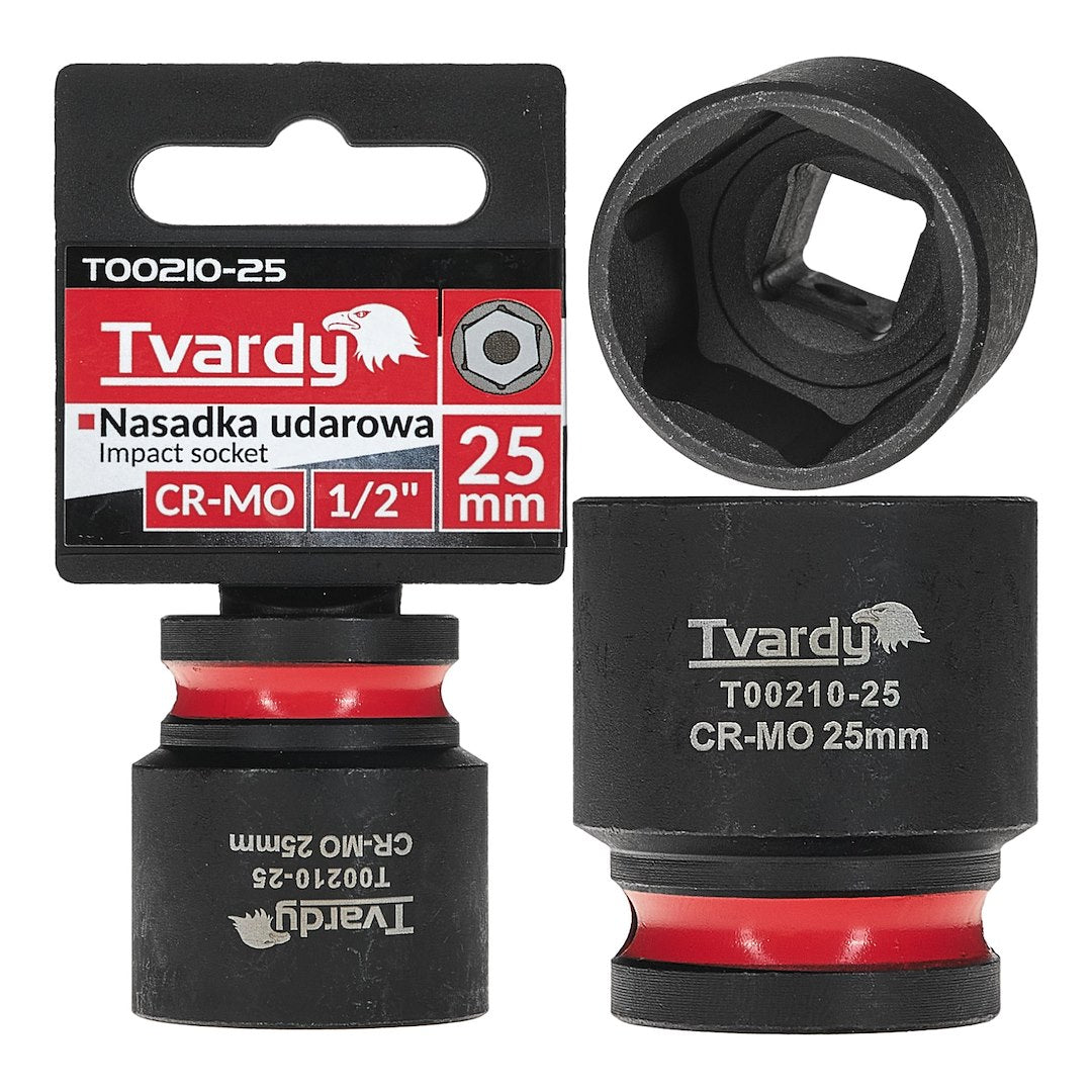 Cheie tubulara de impact in 6 puncte, 1 / 2", 25 mm, Tvardy T00210-25