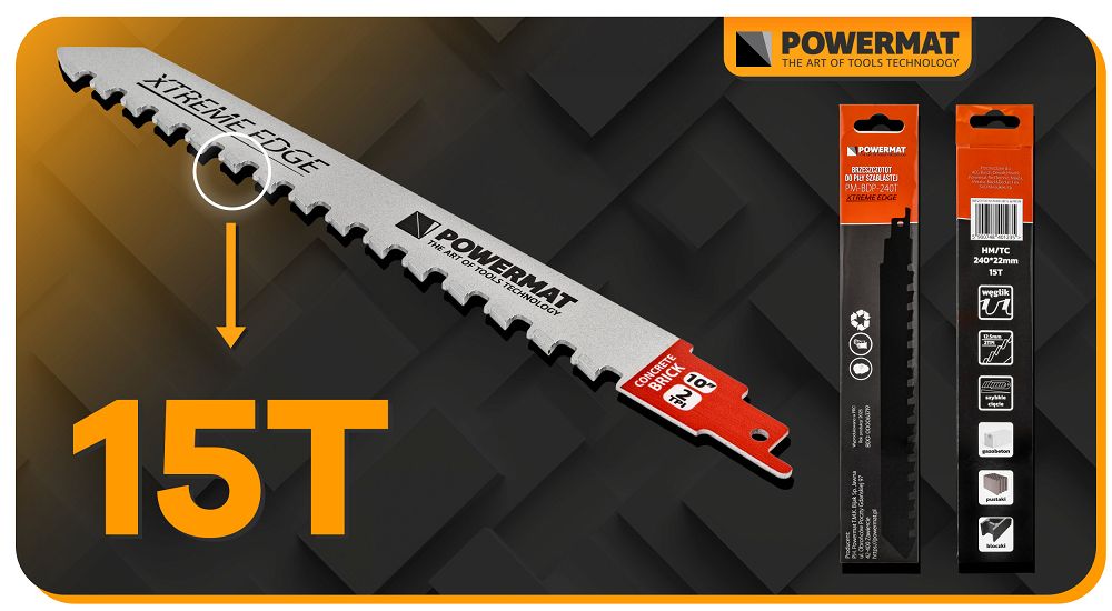 Lama pentru fierastrau sabie PM-BDP-240T, 240 x 22 mm, Powermat PM1396