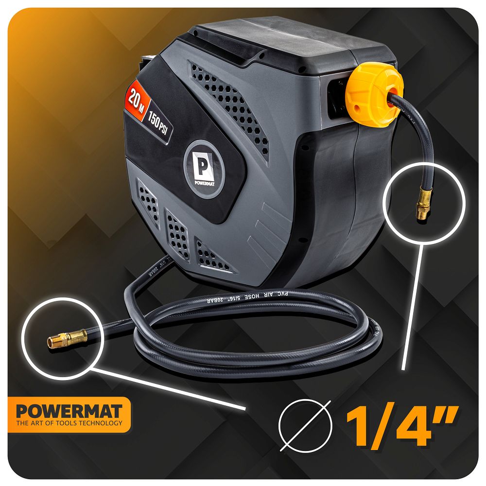 Furtun pneumatic pe tambur PM-ABNW-20MN, 20 m, Powermat PM1407