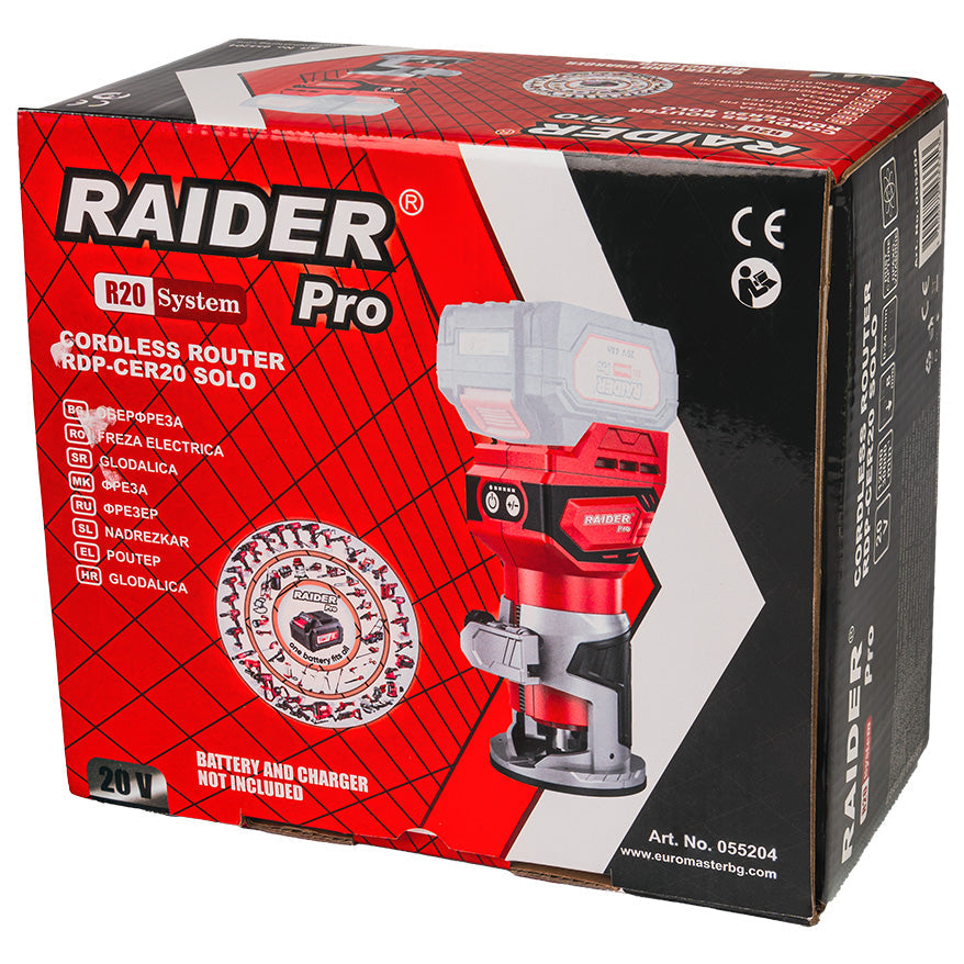 Freza electrica RD-CER20 Solo (fara acumulator si incarcator), 8 mm, 12000-30000 rpm, Raider 055204