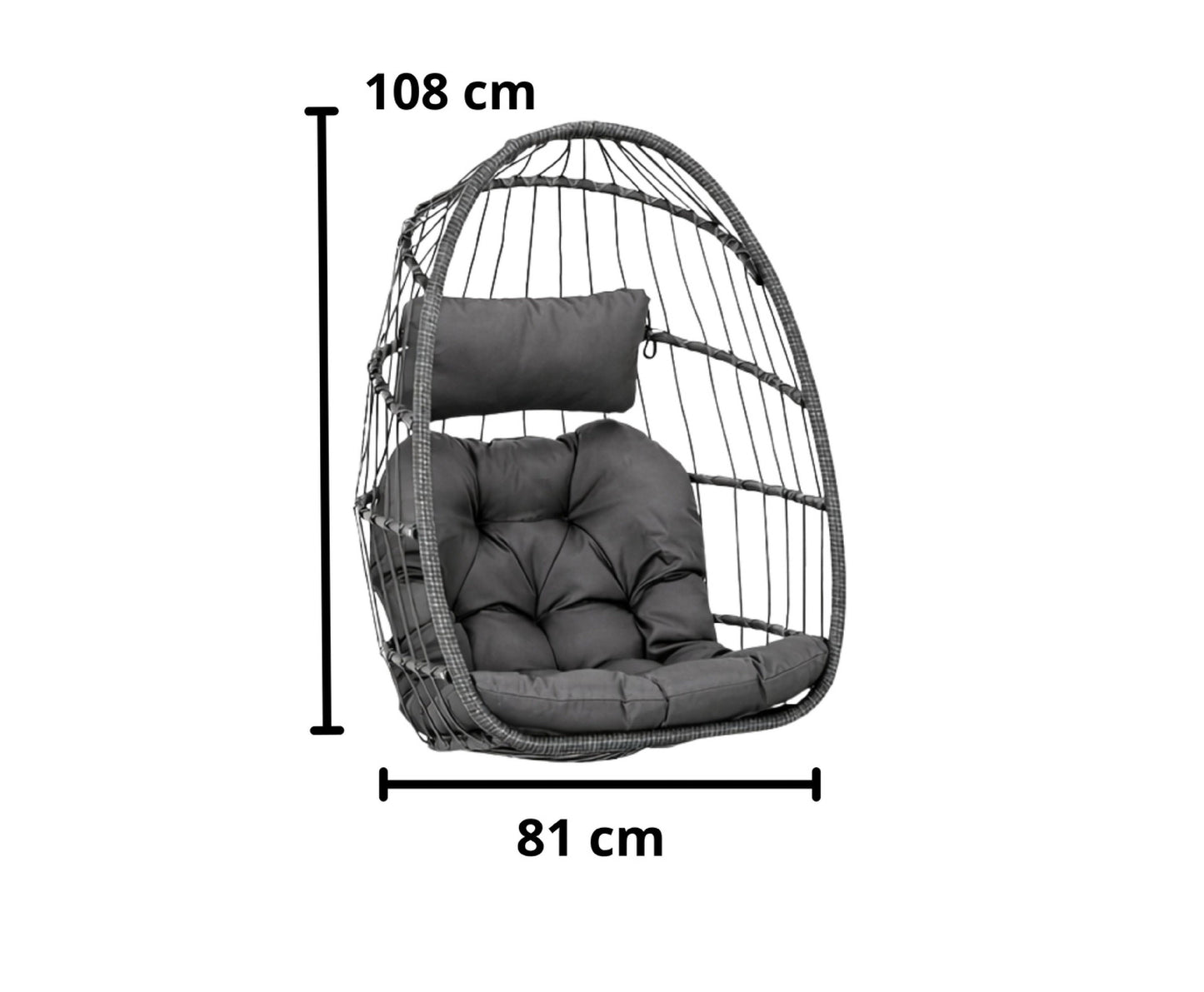 Balansoar suspendat de gradina Cocoon, 192 cm, gri, Lean 30645