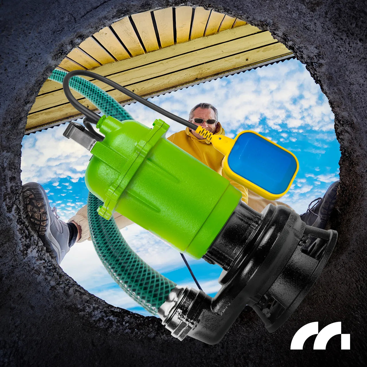 Pompa submersibila pentru apa murdara cu tocator si plutitor, 18000 l / h, MalTec 112726