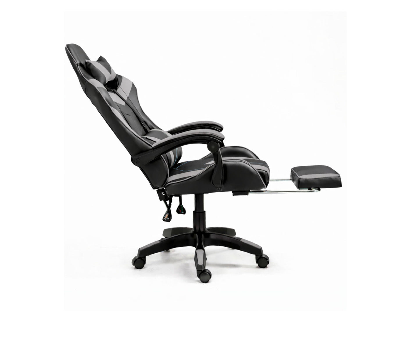 Scaun pentru gaming rotativ cu suport pentru picioare, negru / gri, Lean 30556