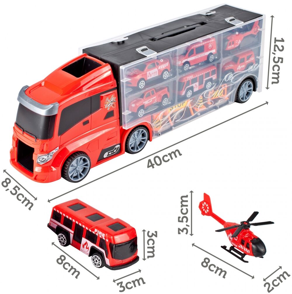 Set camion cu 6 vehicule pompier, MalPlay 108441