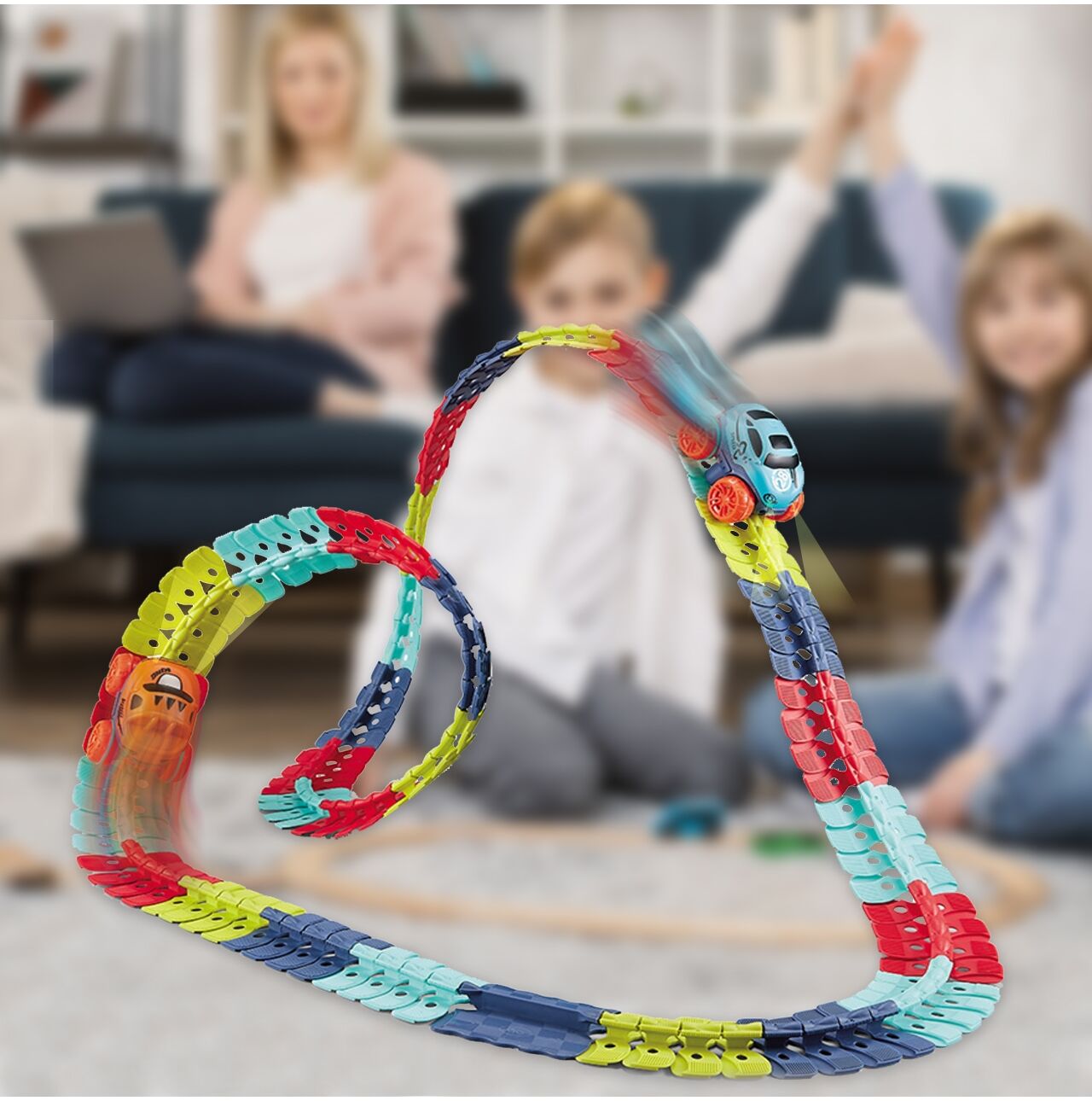 Pista flexibila pentru masini, 192 piese, MalPlay 110517