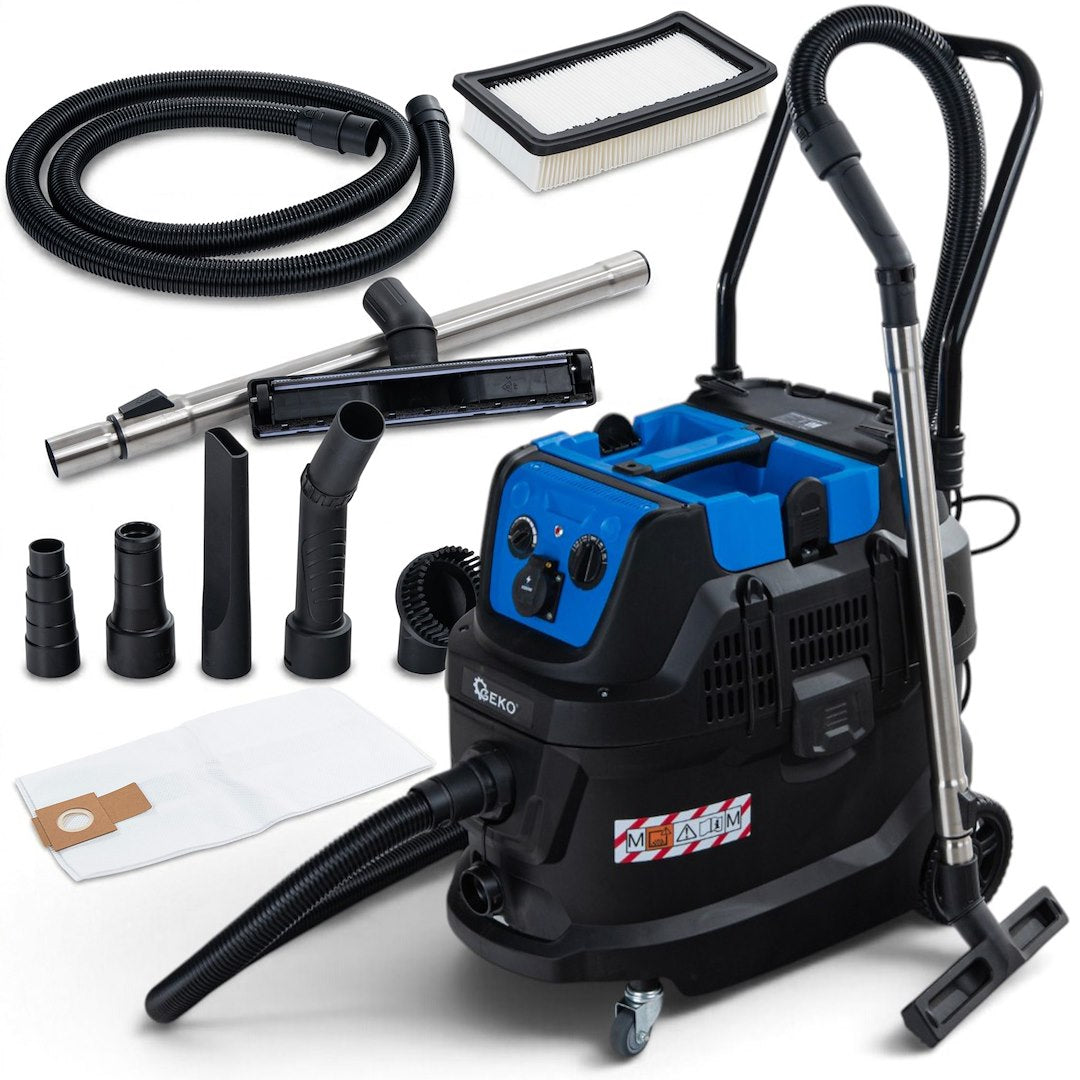 Aspirator industrial pentru gips, 1600 W, curatare automata a filtrului, rezervor 40 l, Geko G81083