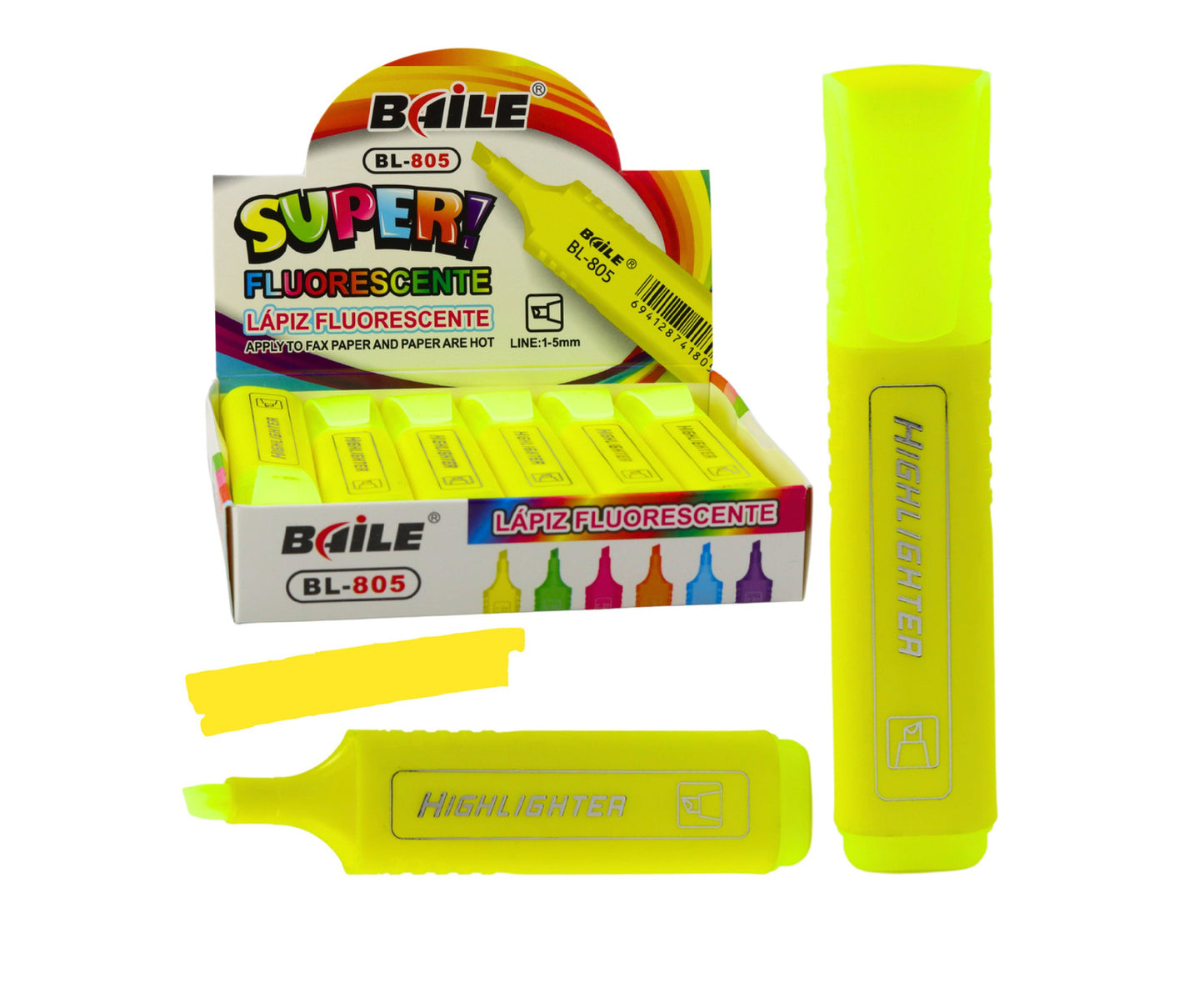 Marker evidentiator pentru notite, galben neon, Lean 21515