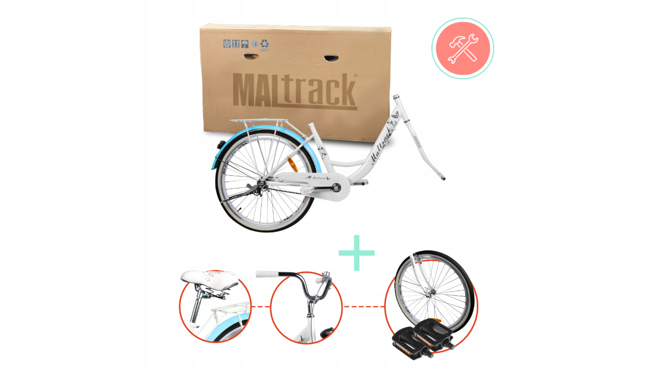 Bicicleta de oras dama 26x1,75, albastru mare, 17 kg, capacitate maxima 120 kg, MalTrack 111661