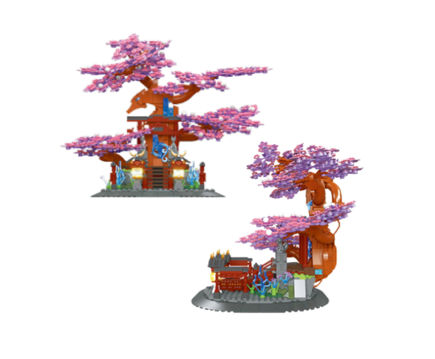 Set de constructie copac de cires, 29 x 33 x 25.5 cm, 1370 piese, Lean 14248