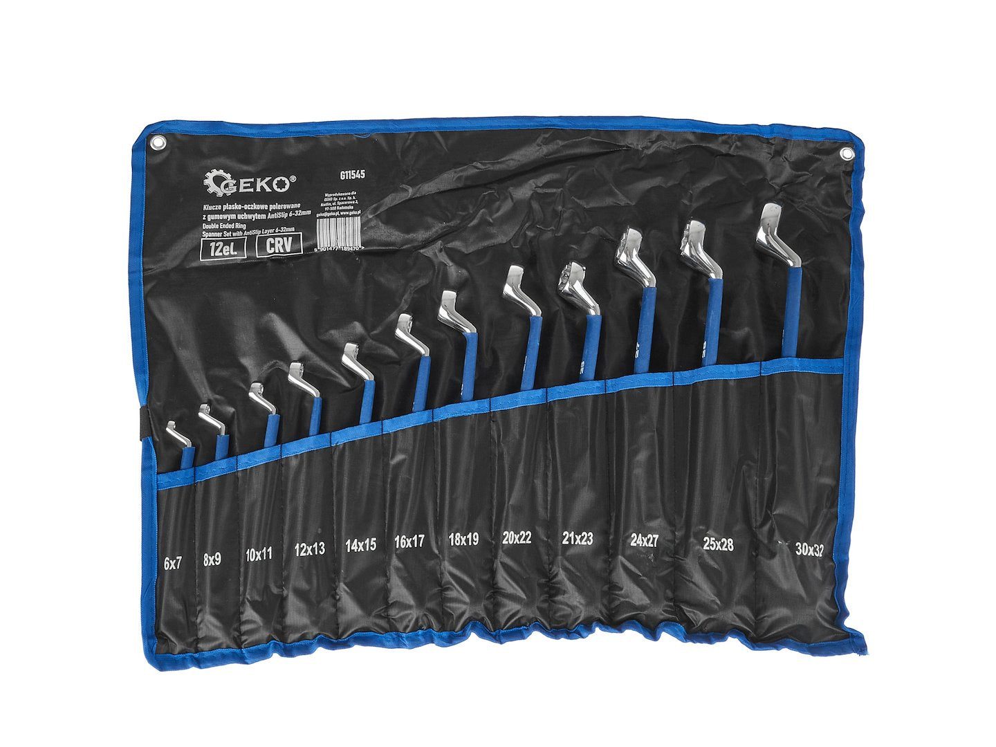 Set chei inelare cu maner antialunecare, 6-32 mm, 12 bucati, Cr-V, Geko G11545