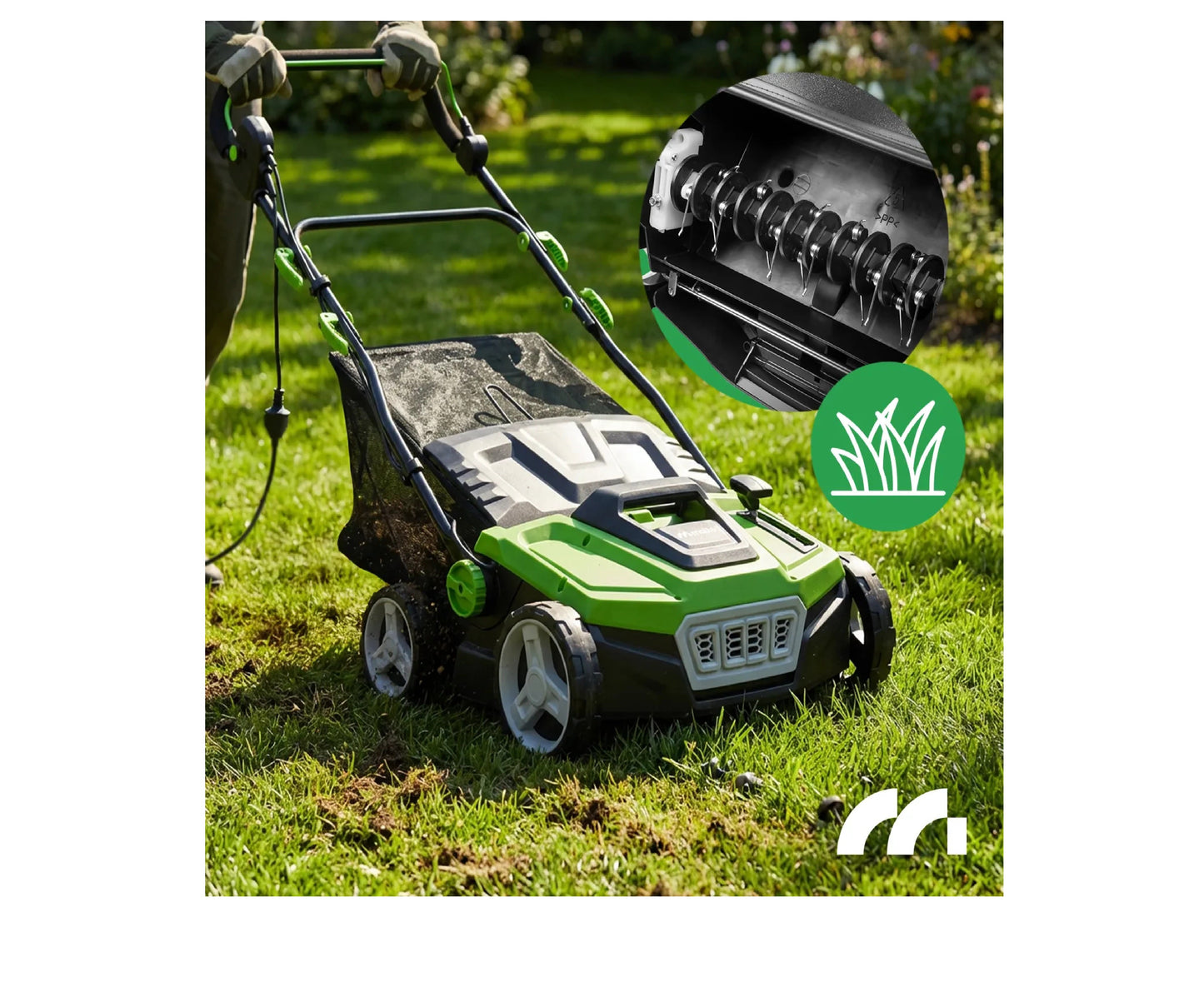 Aerator / Scarificator 2 in 1, latime de lucru 38 cm, 45 l, MalTec 113738