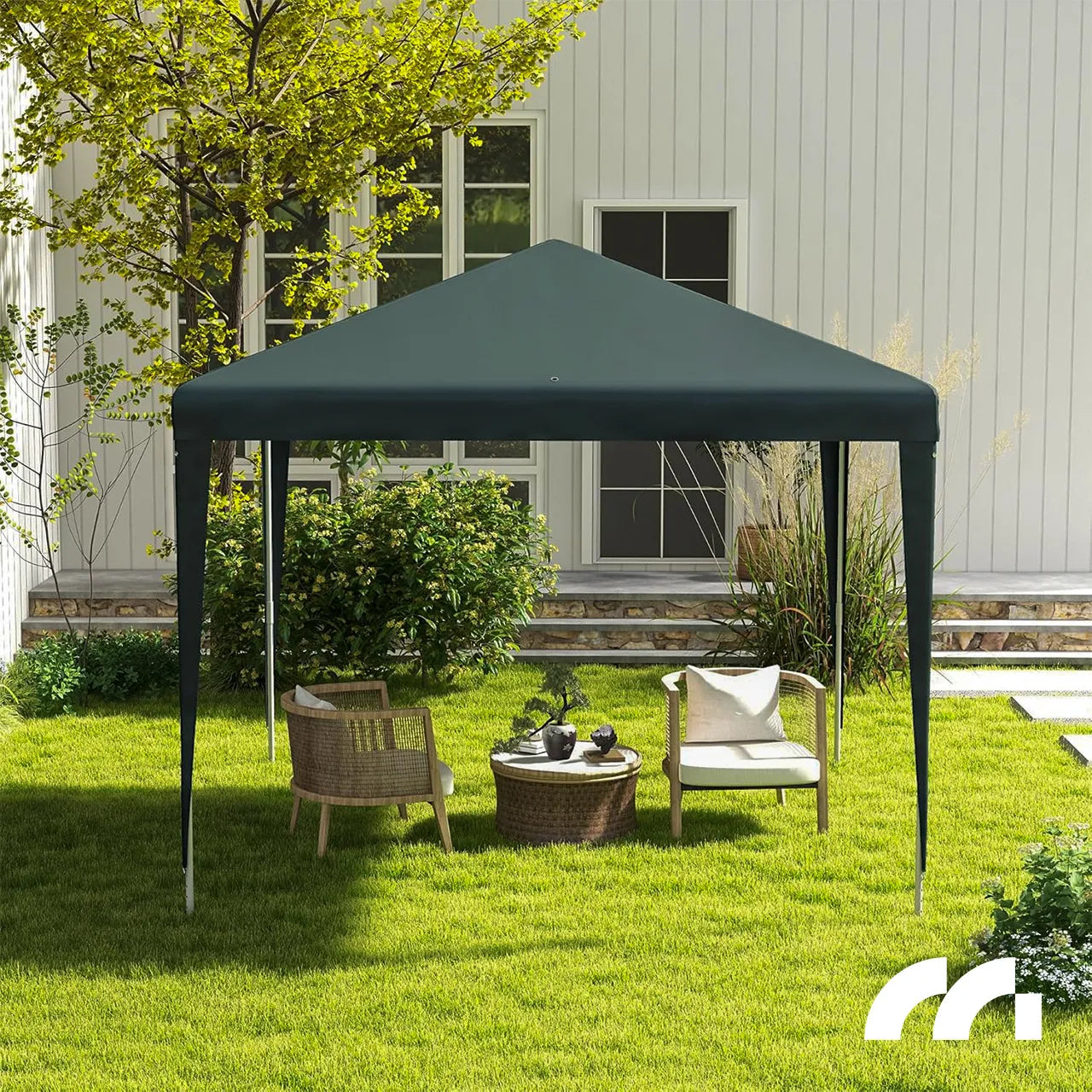 Cort de gradina pavilion, 3 x 3 x 1.9 m, verde, MalTec 112408