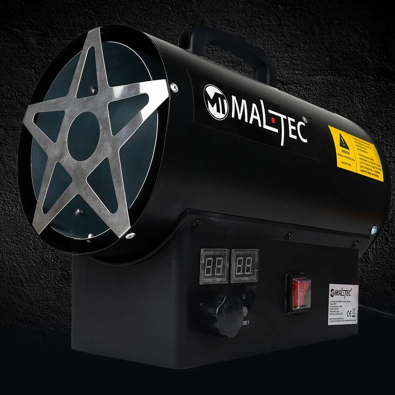 Tun de caldura pe gaz cu ventilator si termostat GAS-2500Mt, 25 kW, MalTec 113479